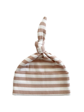 Load image into Gallery viewer, Tan Stripe Ribbed Baby Beanie
