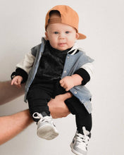 Load image into Gallery viewer, Toddler Hooded Varsity Bomber
