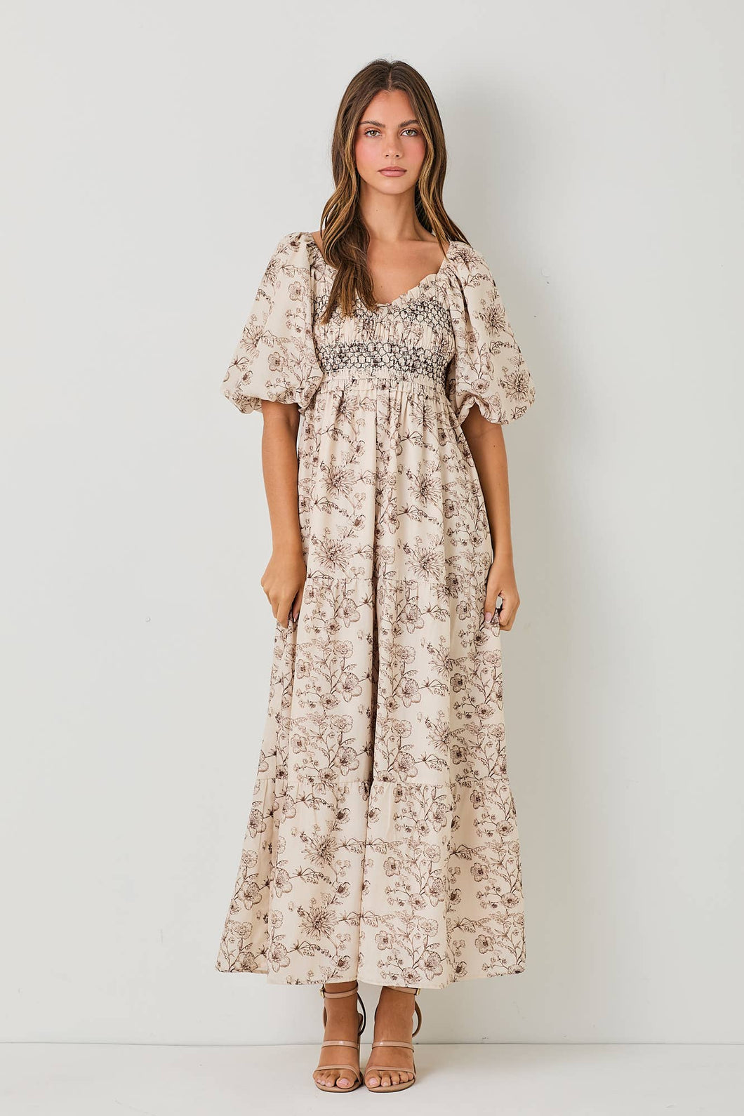 Fall Girly Bubble Maxi Dress