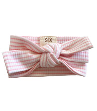 Load image into Gallery viewer, Pink Stripe Ribbed Baby Bow
