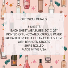 Load image into Gallery viewer, Pink Christmas Wine Gift Wrap
