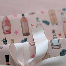 Load image into Gallery viewer, Pink Christmas Wine Gift Wrap
