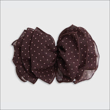 Load image into Gallery viewer, Recycled Chiffon Polka Dot Bow Barrette
