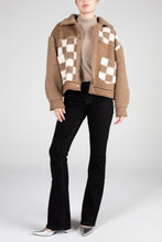 Load image into Gallery viewer, Checker Sherpa Mix up Jacket
