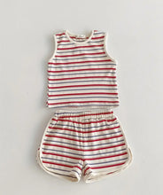 Load image into Gallery viewer, Girls Striped Summer Set
