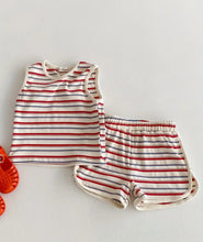 Load image into Gallery viewer, Girls Striped Summer Set
