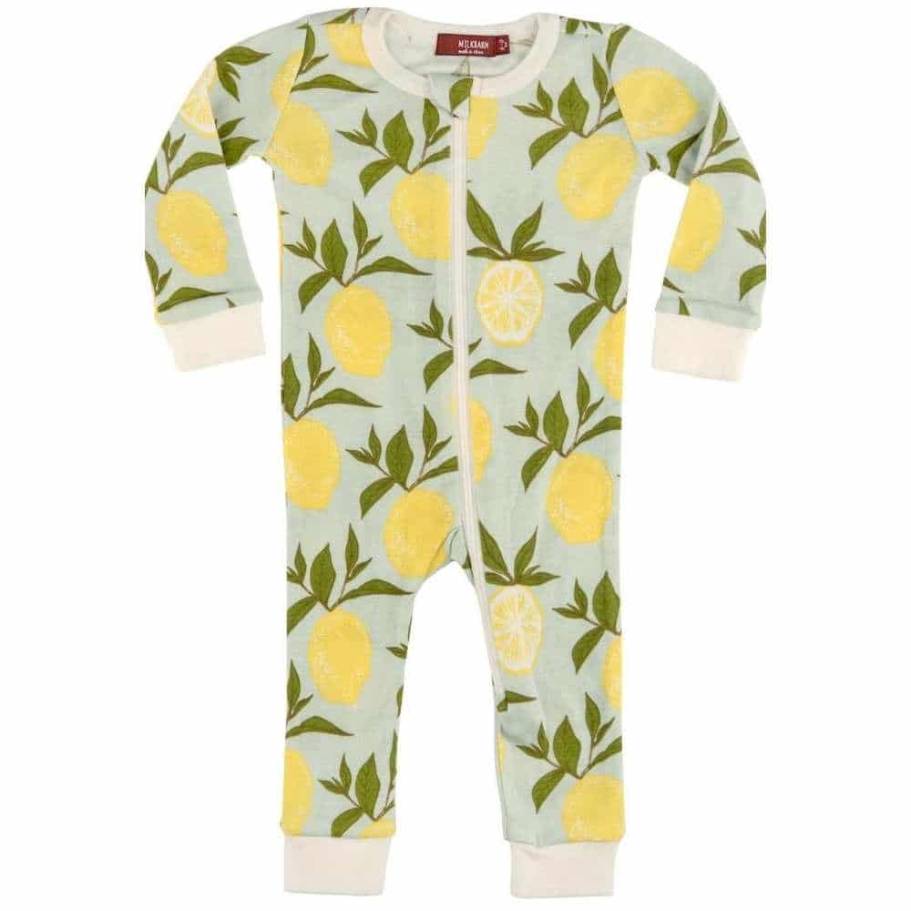 Lemon Cotton Zippered Pajama