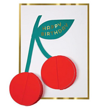 Load image into Gallery viewer, 3D Honeycomb Cherry Happy Birthday Card
