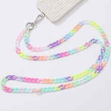 Load image into Gallery viewer, Rainbow Chunky Name Badge Holder or Phone Chain
