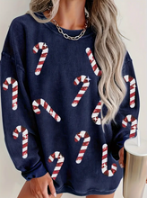 Load image into Gallery viewer, Candy Cane Patch Pullover
