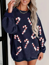 Load image into Gallery viewer, Candy Cane Patch Pullover
