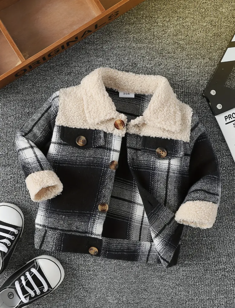 Toddler Boys Plaid Sherpa Flannel