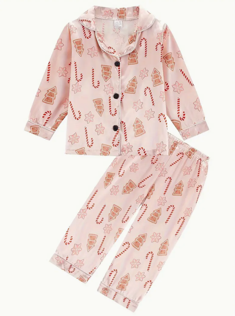 Pink Christmas Sweets Girls Pajamas