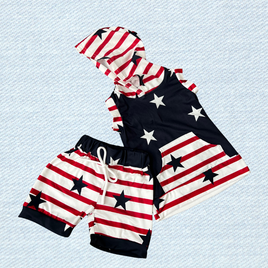 Stars & Stripes Hooded Kids Set