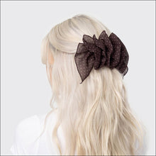 Load image into Gallery viewer, Recycled Chiffon Polka Dot Bow Barrette
