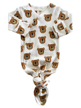 Load image into Gallery viewer, Baby Bear Kimono Knot Baby Gown
