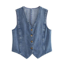 Load image into Gallery viewer, Calico Denim Vest
