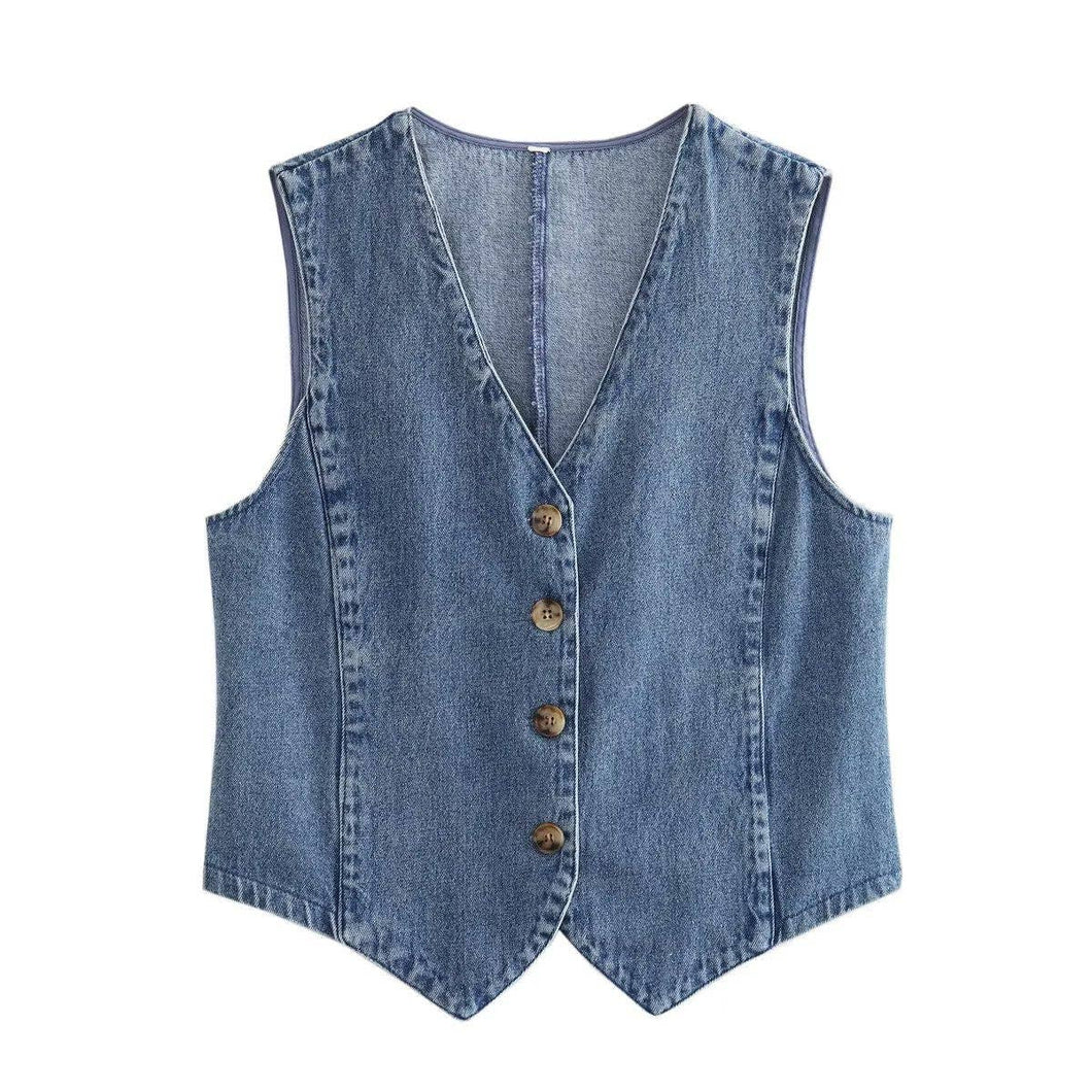 Calico Denim Vest