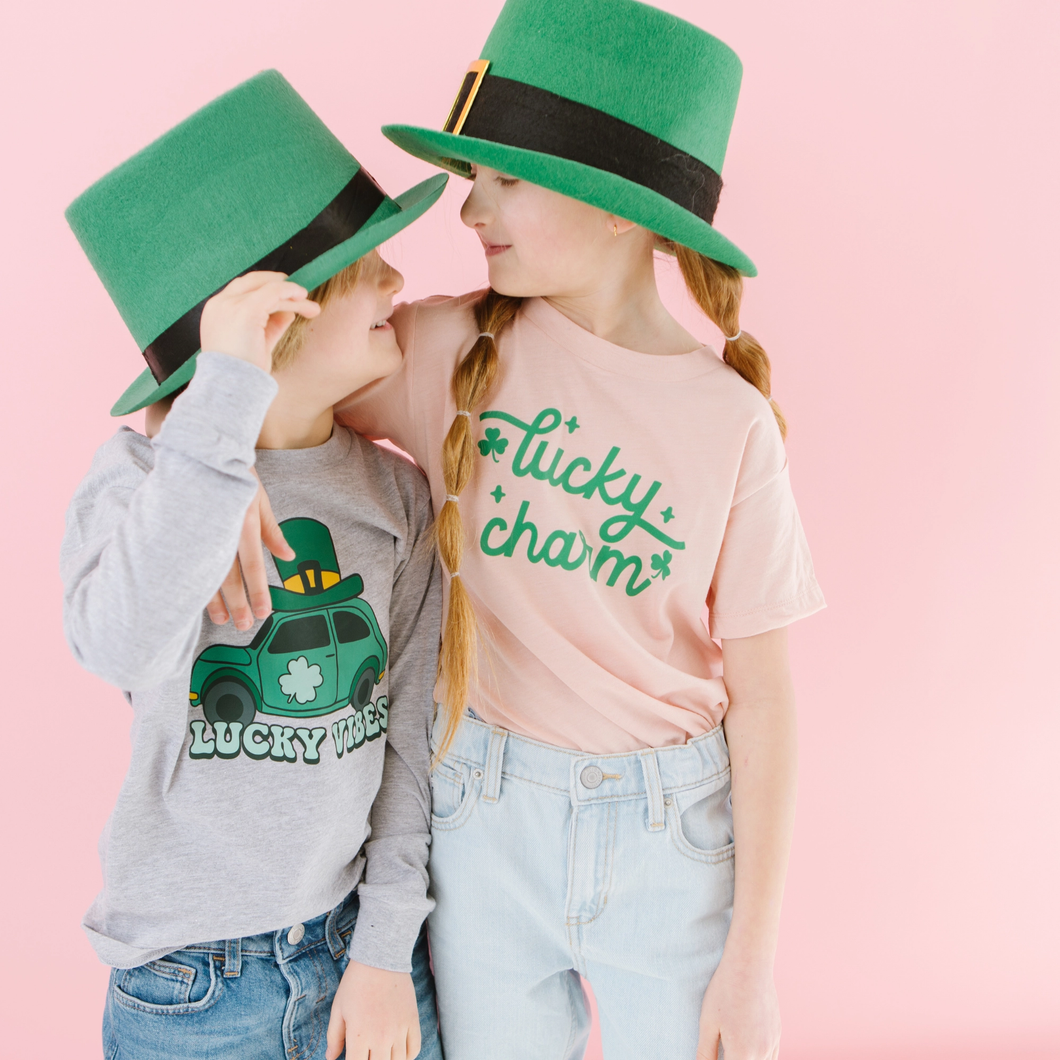 Girls Lucky Charm St. Patricks Day Tee